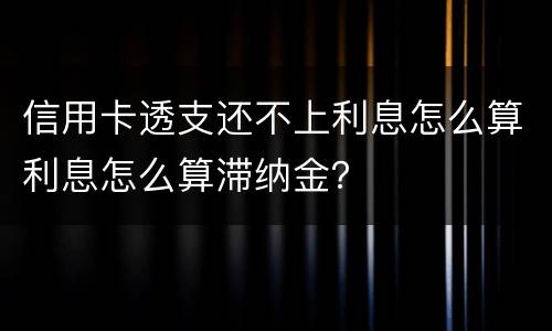 信用卡透支还不上利息怎么算利息怎么算滞纳金？