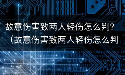 故意伤害致两人轻伤怎么判？（故意伤害致两人轻伤怎么判）