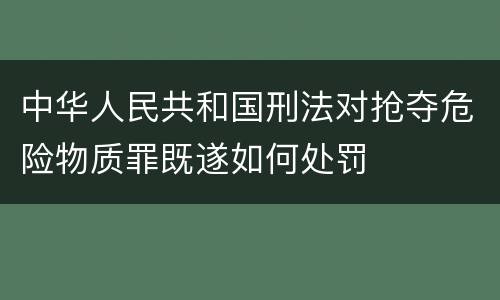 中华人民共和国刑法对抢夺危险物质罪既遂如何处罚