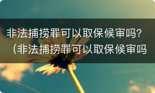 非法捕捞罪可以取保候审吗？（非法捕捞罪可以取保候审吗判多少年）