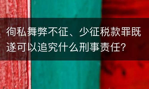 徇私舞弊不征、少征税款罪既遂可以追究什么刑事责任？