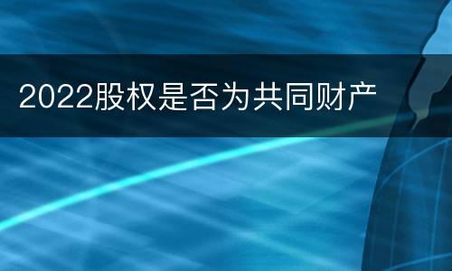 2022股权是否为共同财产