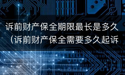 诉前财产保全期限最长是多久（诉前财产保全需要多久起诉）