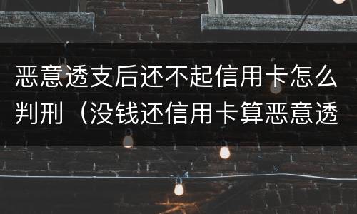 恶意透支后还不起信用卡怎么判刑（没钱还信用卡算恶意透支吗）