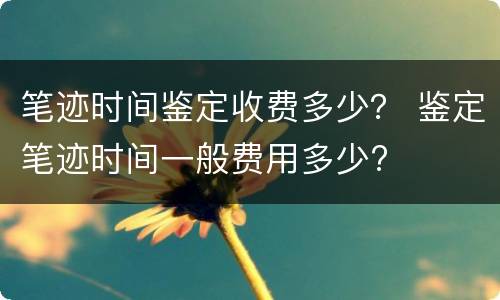 笔迹时间鉴定收费多少？ 鉴定笔迹时间一般费用多少?