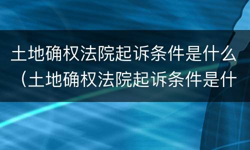 土地确权法院起诉条件是什么（土地确权法院起诉条件是什么呢）