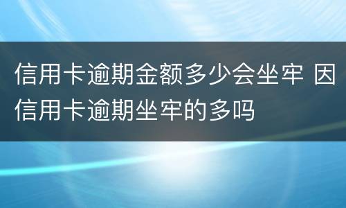 信用卡逾期金额多少会坐牢 因信用卡逾期坐牢的多吗