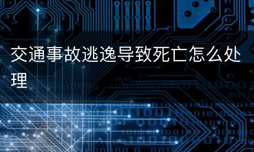 交通事故逃逸导致死亡怎么处理