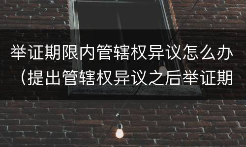 举证期限内管辖权异议怎么办（提出管辖权异议之后举证期限如何计算）
