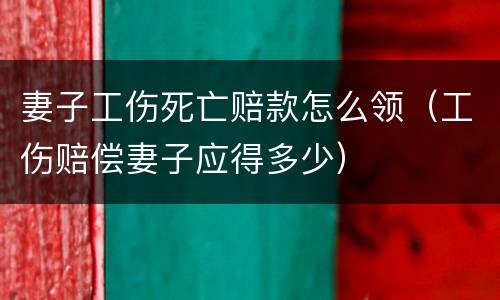 妻子工伤死亡赔款怎么领（工伤赔偿妻子应得多少）