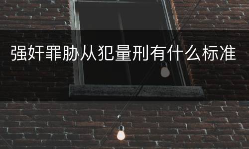 强奸罪胁从犯量刑有什么标准