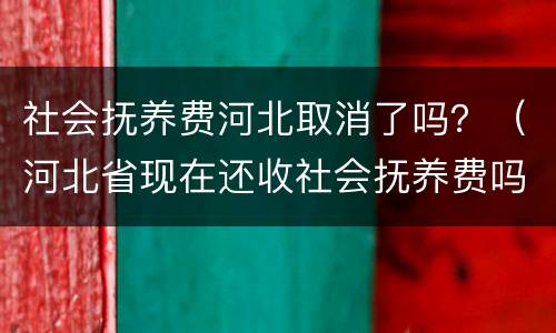 社会抚养费河北取消了吗？（河北省现在还收社会抚养费吗）