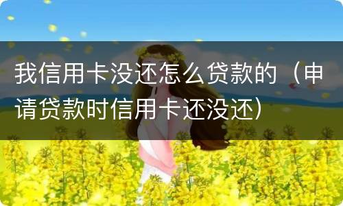 我信用卡没还怎么贷款的（申请贷款时信用卡还没还）