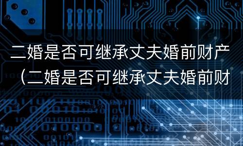 二婚是否可继承丈夫婚前财产（二婚是否可继承丈夫婚前财产呢）