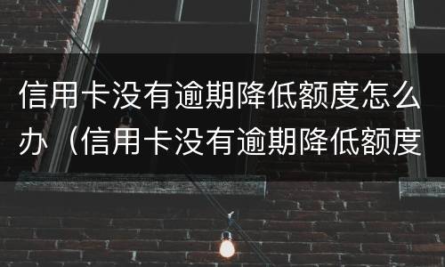 信用卡没有逾期降低额度怎么办（信用卡没有逾期降低额度怎么办呢）