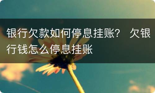 银行欠款如何停息挂账？ 欠银行钱怎么停息挂账