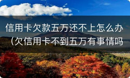 信用卡欠款五万还不上怎么办（欠信用卡不到五万有事情吗）