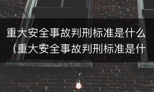 重大安全事故判刑标准是什么（重大安全事故判刑标准是什么样的）