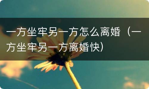 一方坐牢另一方怎么离婚（一方坐牢另一方离婚快）
