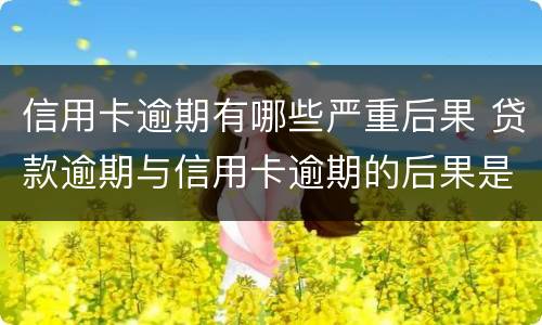 信用卡逾期有哪些严重后果 贷款逾期与信用卡逾期的后果是什么