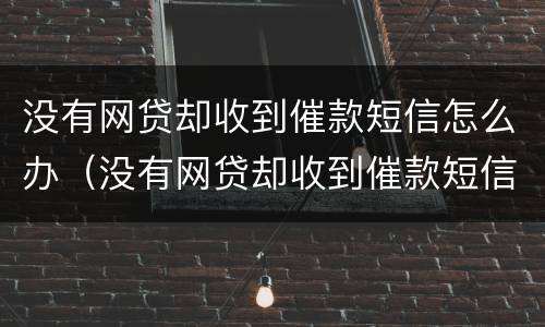 没有网贷却收到催款短信怎么办（没有网贷却收到催款短信怎么办理）