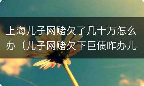 上海儿子网赌欠了几十万怎么办（儿子网赌欠下巨债咋办儿十坐牢可以不还吗）