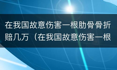 在我国故意伤害一根肋骨骨折赔几万（在我国故意伤害一根肋骨骨折赔几万元）