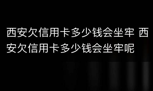 西安欠信用卡多少钱会坐牢 西安欠信用卡多少钱会坐牢呢