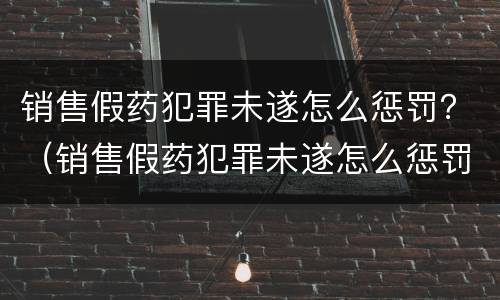 销售假药犯罪未遂怎么惩罚？（销售假药犯罪未遂怎么惩罚他人）