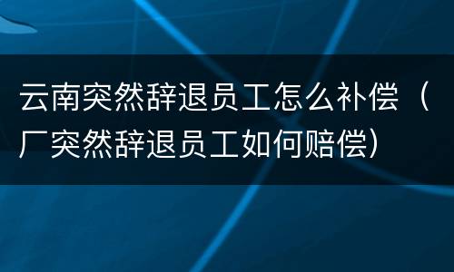 云南突然辞退员工怎么补偿（厂突然辞退员工如何赔偿）