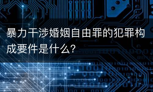 暴力干涉婚姻自由罪的犯罪构成要件是什么？