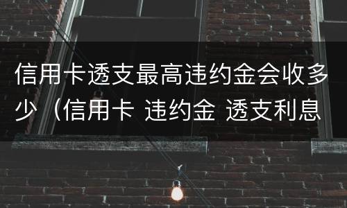 信用卡透支最高违约金会收多少（信用卡 违约金 透支利息）