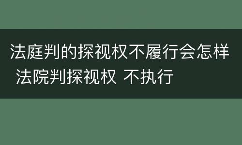 法庭判的探视权不履行会怎样 法院判探视权 不执行