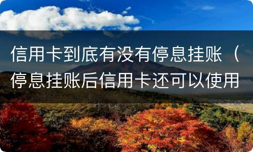 信用卡到底有没有停息挂账（停息挂账后信用卡还可以使用吗）