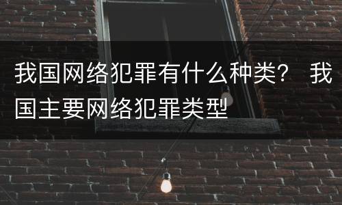 我国网络犯罪有什么种类？ 我国主要网络犯罪类型