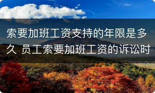 索要加班工资支持的年限是多久 员工索要加班工资的诉讼时效