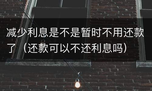 减少利息是不是暂时不用还款了（还款可以不还利息吗）