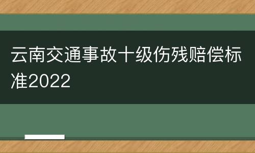 云南交通事故十级伤残赔偿标准2022