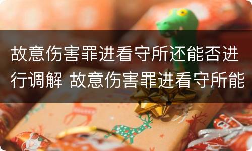 故意伤害罪进看守所还能否进行调解 故意伤害罪进看守所能办取保