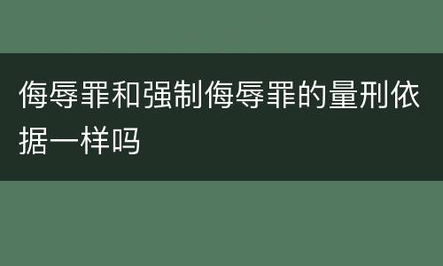 侮辱罪和强制侮辱罪的量刑依据一样吗