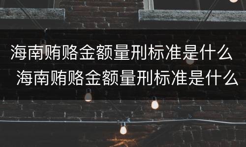 海南贿赂金额量刑标准是什么 海南贿赂金额量刑标准是什么样的