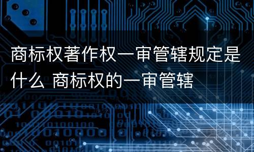 商标权著作权一审管辖规定是什么 商标权的一审管辖