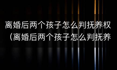 离婚后两个孩子怎么判抚养权（离婚后两个孩子怎么判抚养权的）