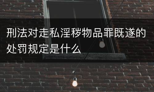 刑法对走私淫秽物品罪既遂的处罚规定是什么