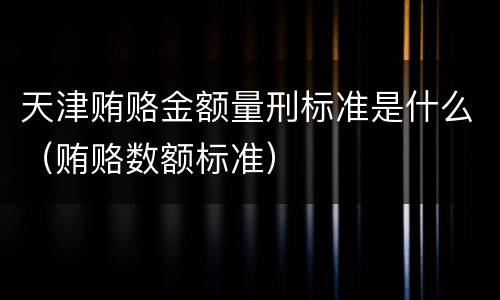 天津贿赂金额量刑标准是什么（贿赂数额标准）