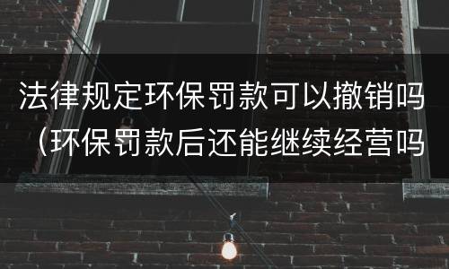 法律规定环保罚款可以撤销吗（环保罚款后还能继续经营吗）