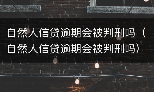 自然人信贷逾期会被判刑吗（自然人信贷逾期会被判刑吗）