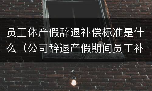 员工休产假辞退补偿标准是什么（公司辞退产假期间员工补偿标准）