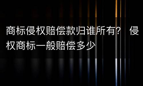商标侵权赔偿款归谁所有？ 侵权商标一般赔偿多少