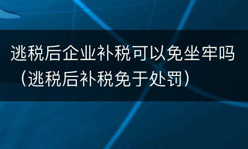 逃税后企业补税可以免坐牢吗（逃税后补税免于处罚）